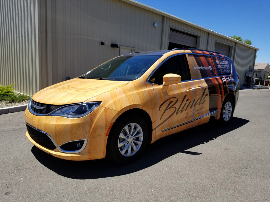 Blinds vehicle wrap